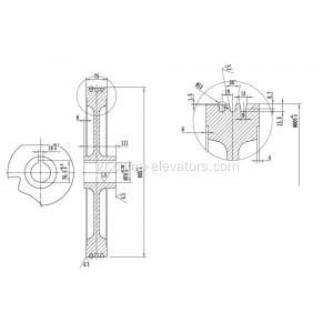 D605mm Traction Sheave για τους ανελκυστήρες Thyssenkrupp Dongyang